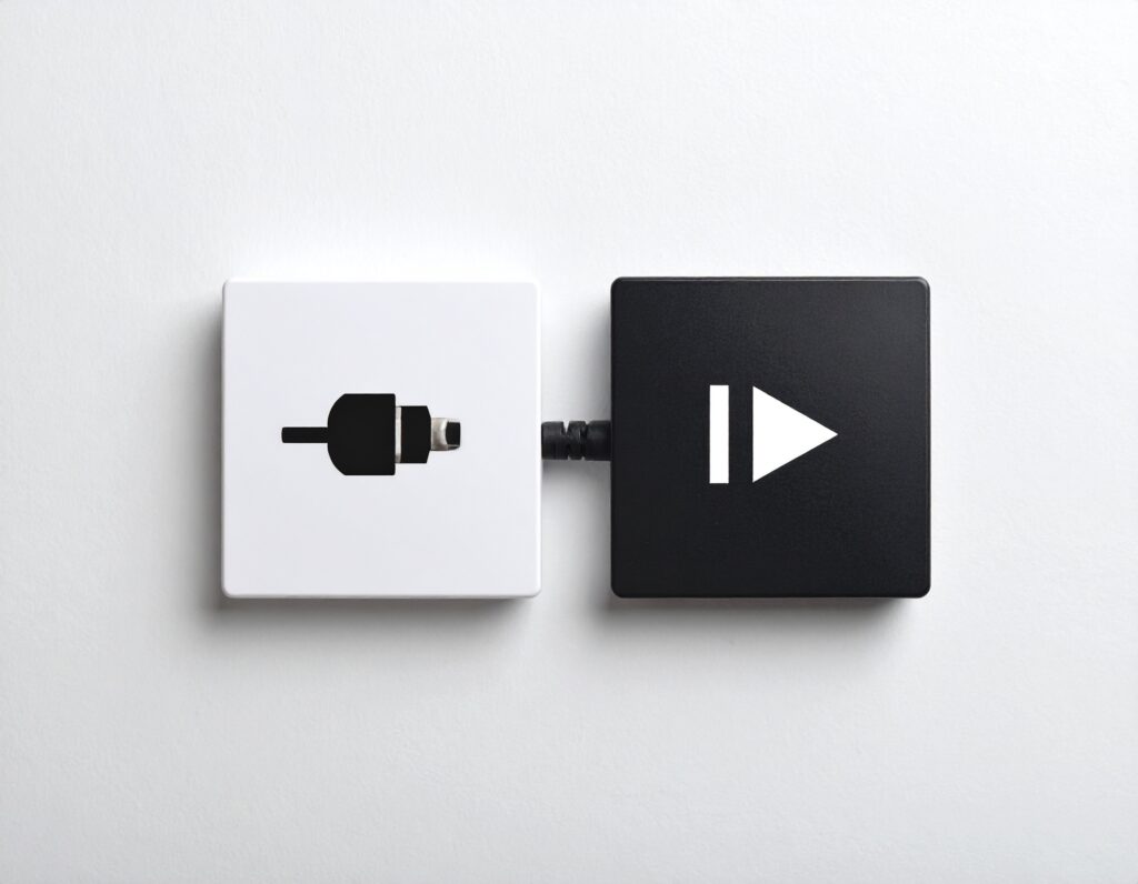 logo plug and play minimaliste